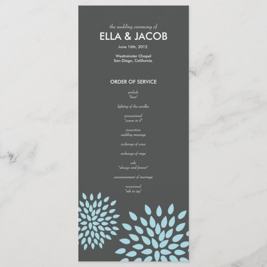 Posh Petals | schemering | ceremonieprogramma Programma (Voorkant)
