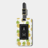 Posh Pineapple Monogrammed Bagagelabel (Voorkant verticaal)