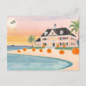 Posh Pink Beach House à Halloween - Carte postale (Devant)