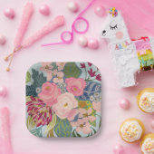 Posh Pink Roses Paper Bord (Feest)