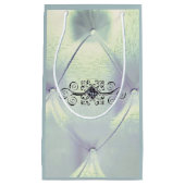 Posh pintuck satijn look blauw zilver klein cadeauzakje (Voorkant)