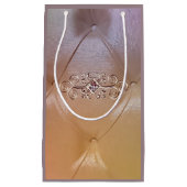 Posh pintuck satin en diamant giftbag klein cadeauzakje (Voorkant)