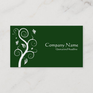 Posh Plant - White on Dark Green 003300 Visitekaartje