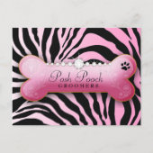 Posh Pooch Pink Zebra Briefkaart (Voorkant)