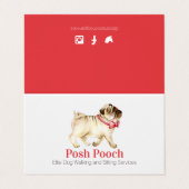 Posh pooch, schattig rondlopen van honden visitekaartjes (Buitenkant ongevouwen)