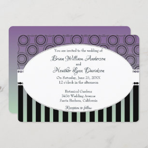 Posh pourpre et Faire-part de mariage vert