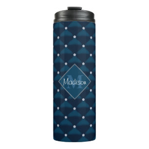 Posh Quilted Navy & Bling Thermosbeker
