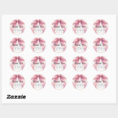 Posh Roze Coquette Bow Baby shower Ronde Sticker (Vel)