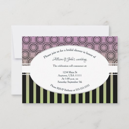 Posh roze en Green Vrijgezellenfeest nodigen uit Kaart (Voorkant)