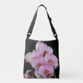 Posh roze orchideeën crossbody tas (Voorkant)