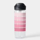 Posh roze Retro Stripes gradiënt - Script Name Waterfles (Achterkant)