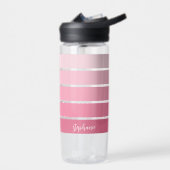 Posh roze Retro Stripes gradiënt - Script Name Waterfles (Links)