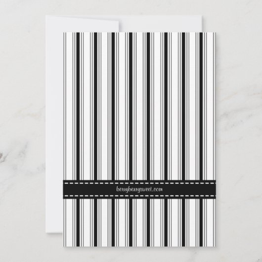 Posh Stripes Foto geboorteaankondiging Aankondiging (Achterkant)