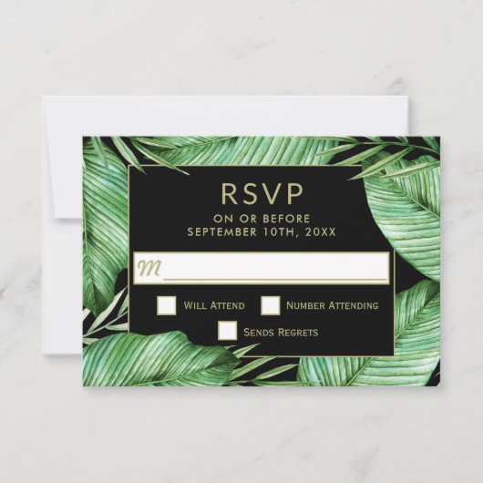 Posh Tropical Vibe Wedding RSVP (Voorkant)