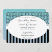 Posh Turquoise et bleu Faire-part de mariage (Devant / Derrière)