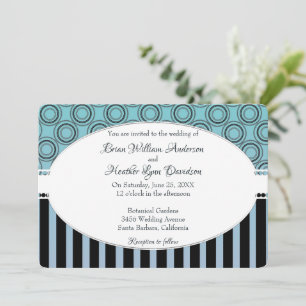 Posh Turquoise et bleu Faire-part de mariage