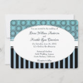 Posh Turquoise et bleu Faire-part de mariage (Devant)