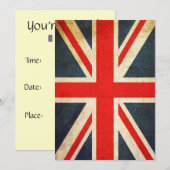 Posh Union Jack Custom Invitation (Verticaal) Kaart (Voorkant / Achterkant)