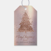 Posh Vrolijk Kerstfeest | Glam Roos Gold Tree Cust Cadeaulabel (Voorkant)
