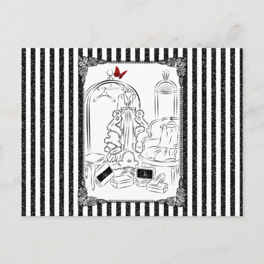 Posh Wardrobe Striped Room Briefkaart (Voorkant)