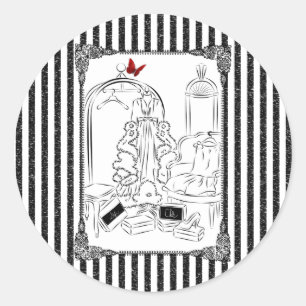 Posh Wardrobe Striped Room Ronde Sticker