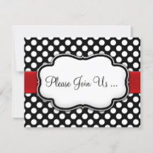 Posh Zwart en Wit Polka Dot Uitnodigingen