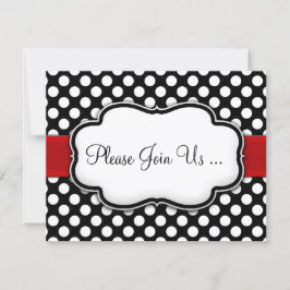 Posh Zwart en Wit Polka Dot Uitnodigingen