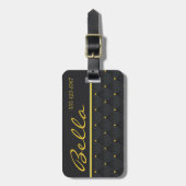 Posh Zwart & Goud Bagagelabel (Voorkant verticaal)