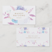 Posie Pastel Floral Carte de visite (Devant / Derrière)