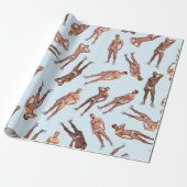 Posing Hunks Patroon Cadeaupapier (Uitgerold)