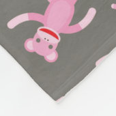 Posing Pink Socket Monkeys Fleece Deken (Hoek)