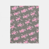 Posing Pink Socket Monkeys Fleece Deken (Voorkant)