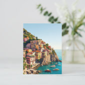 Positano Amalfi Coast Retro Reizen Cliffside Briefkaart (Staand voorkant)