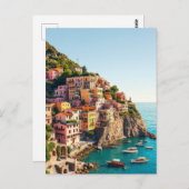 Positano Amalfi Coast Retro Reizen Cliffside Briefkaart (Voorkant / Achterkant)