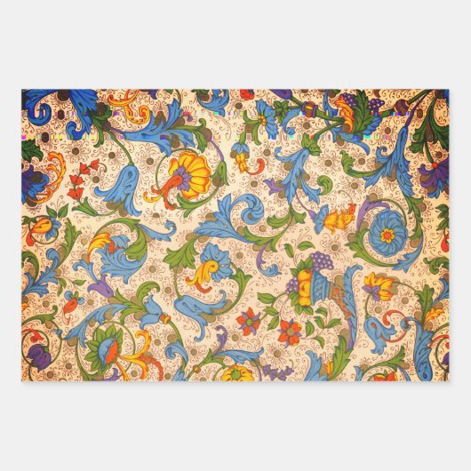 Positano bloeit, Paarse verloren bladeren en Willo Inpakpapier Vel (Voorkant)