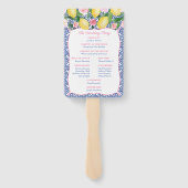 Positano Citroenen Blauwe Tegels Trouwprogramma Handwaaier (Achterkant)