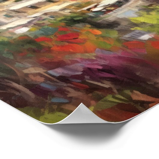 Positano Italie Aquarelle Art Imprimer Poster (Coin)