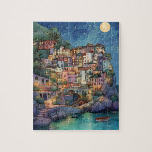 Positano, Italië – Coastal Village & Starry Sky Legpuzzel