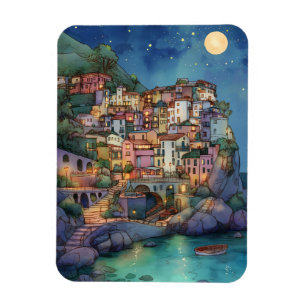 Positano, Italië – Coastal Village & Starry Sky Magneet