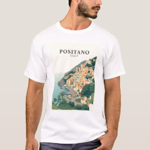 Positano, Italië Stad Vintage T-shirt