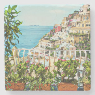 Positano Italië Uitzicht Stenen Onderzetter
