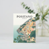 Positano, Italië Vintage Briefkaart (Staand voorkant)