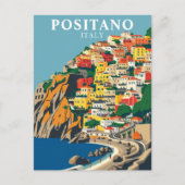 Positano, Italië Vintage Reizen Briefkaart (Voorkant)