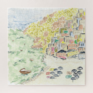 Positano Italië Waterverf Jigzaag Puzzle Legpuzzel