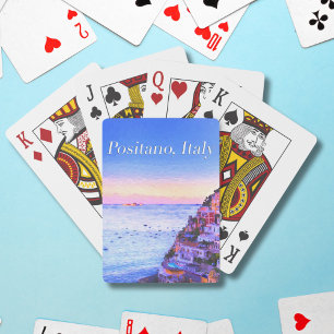 Positano, Italië Zonsondergang  Pokerkaarten
