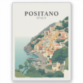Positano, Italy Town Vintage Sticker (Voorkant)