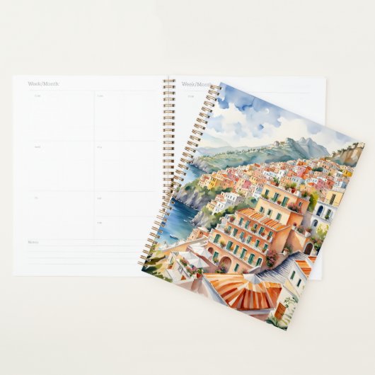 Positano : Le charme de l'aquarelle sur la côte am (Devant avec enveloppe)