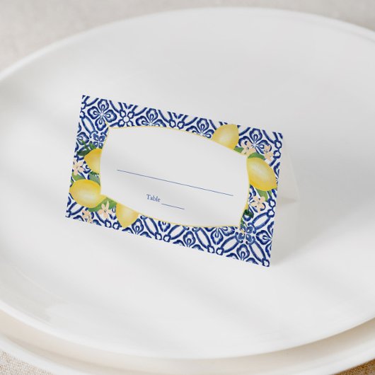 Positano Lemons Blue and White Pattern Wedding
