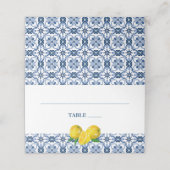 Positano Lemons Blue and White Pattern Wedding (Buitenkant ongevouwen)