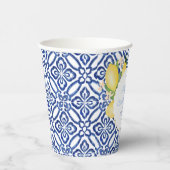 Positano Lemons Blue Tiles Vrijgezellenfeest Party Papieren Bekers (Rechts)